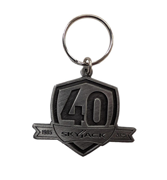 40th pewter keychain