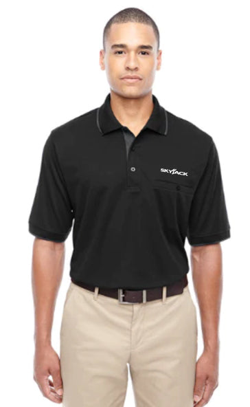 Core365 Men's Polo with Tipped Collar - Black