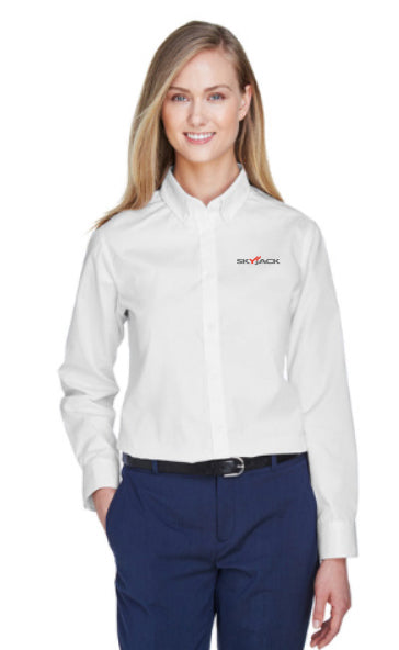 Core365 Ladies' Operate Long-Sleeve Twill Shirt - White